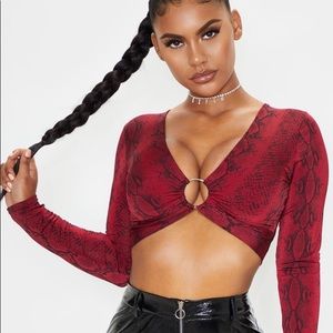 Pretty Little Things long sleeve snake skin shirt